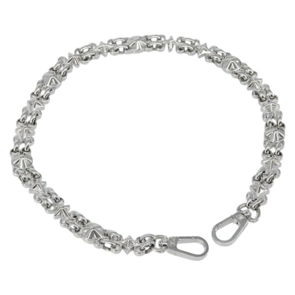 LOUIS VUITTON Chain Shoulder Strap metal 23.6"" Silver LV Auth 150637